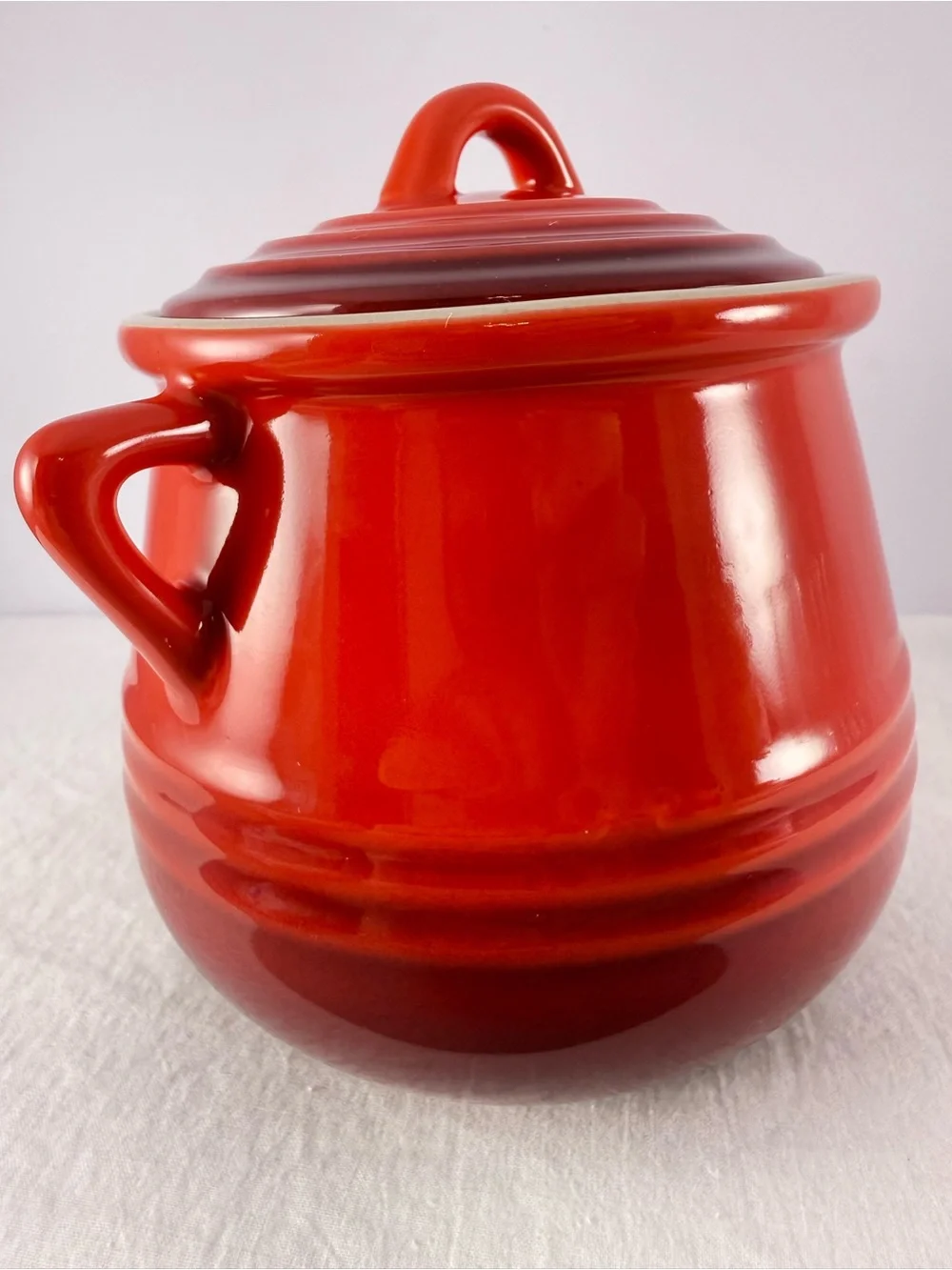 Le Creuset Red Ombré/Cerise Stoneware Mini Bean Pot with Lid